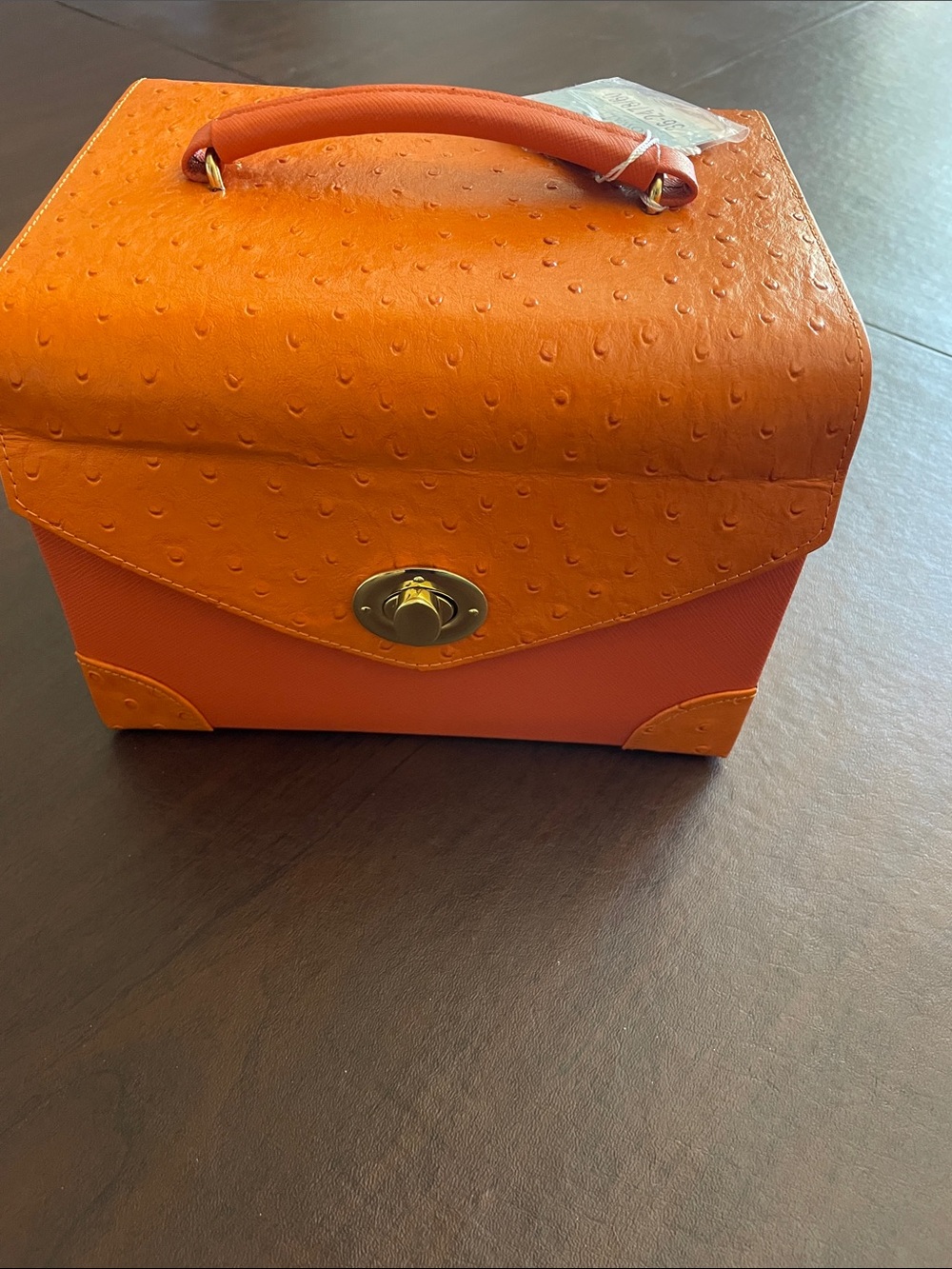 Orange Structured Top-Handle Women's Bag